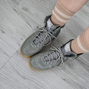 Nike | SF AF1s 'Dark Stucco' olive green gumsole hi-top sneakers | WMS 6.5